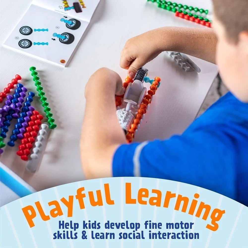 POPULAR PLAYTHINGS Clipstix Construction Toy 100 Pieces Build a car or house etc